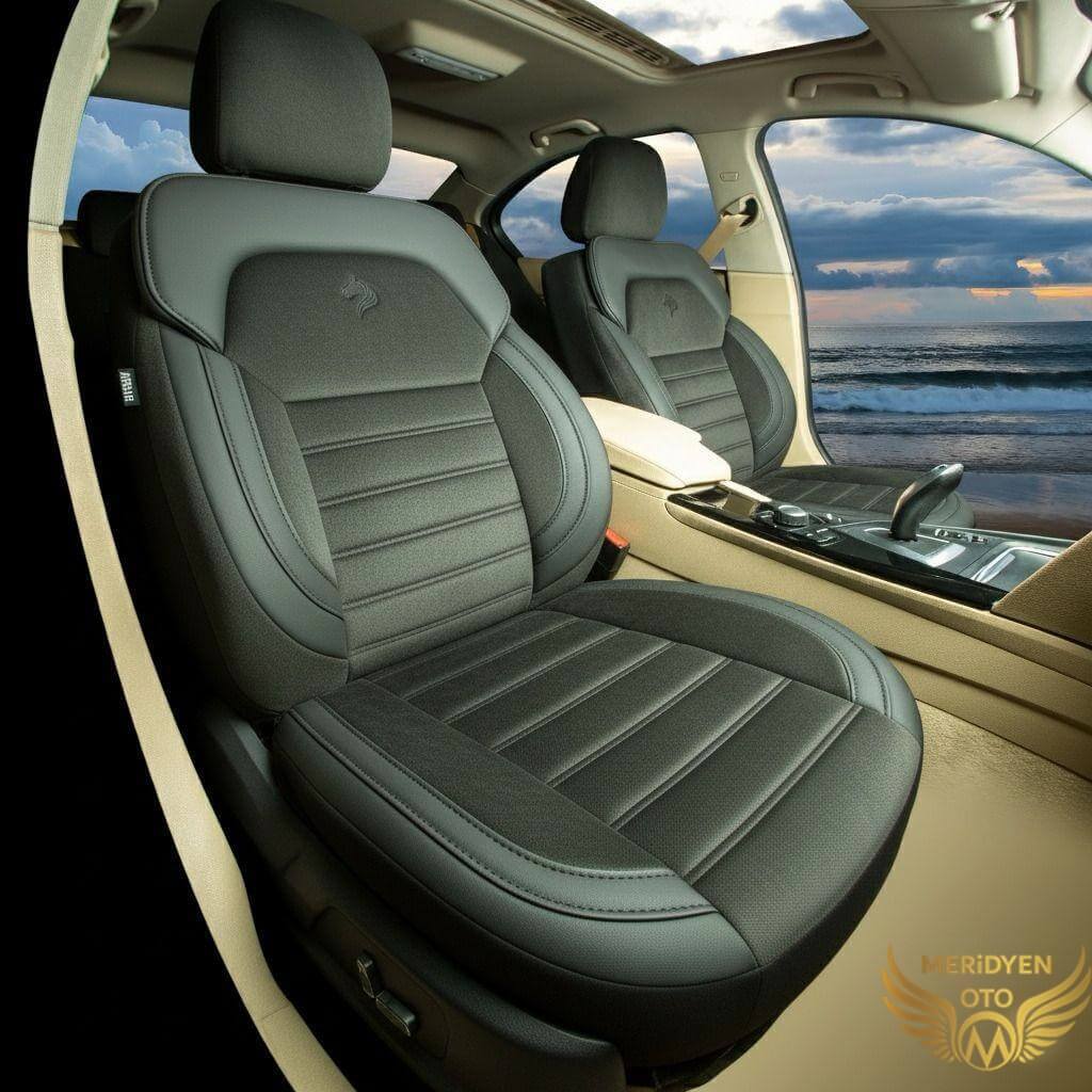 ROYAL Tay Tüyü Siyah Deri Oto Kılıfı